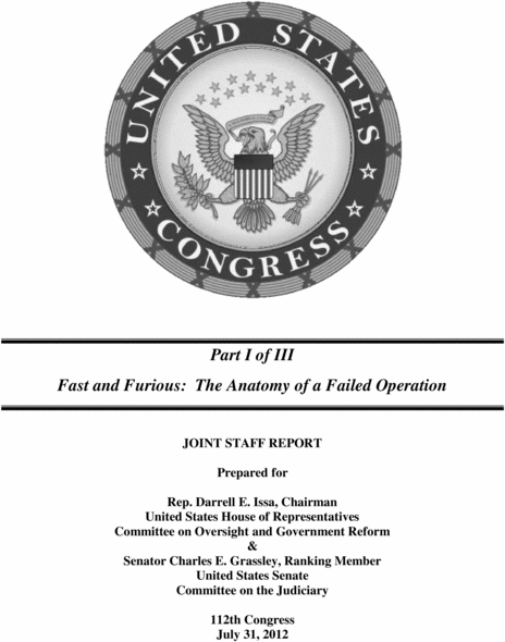 Product picture First Report - House Oversight Committee on Fast & Furious