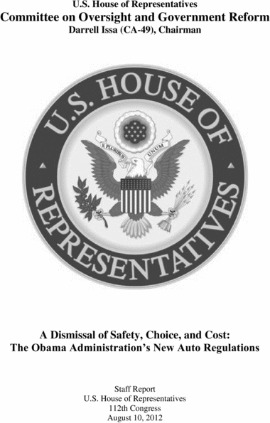 Product picture Report on Obama Administrations New Auto Regulations